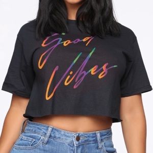 NWOT Good Vibes Crop Top